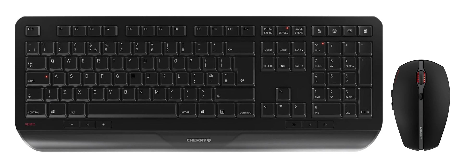 CHERRY GENTIX DESKTOP Wireless Keyboard & Mouse Combo Set - UK Layout - Black - KB-CHERRY-GENTIX