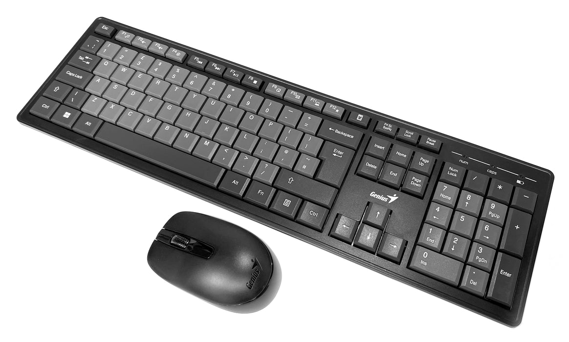 Genius KM-8200 Wireless Keyboard & Mouse Combo - Black / Grey - KB-GEN-WL8200