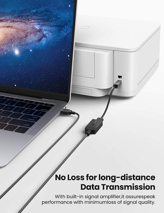 UGREEN USB 2.0 Active Extension Cable - Male To Female - Black - 5M - UG-10319