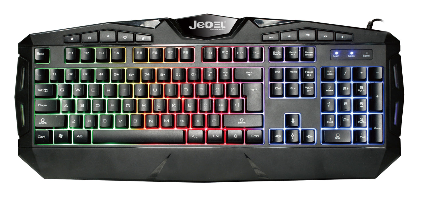 Jedel Knights Templar Elite 4 In 1 RGB Gaming Set - Keyboard And Mouse With Headset & XL Mouse Mat - KB-JED-CP04
