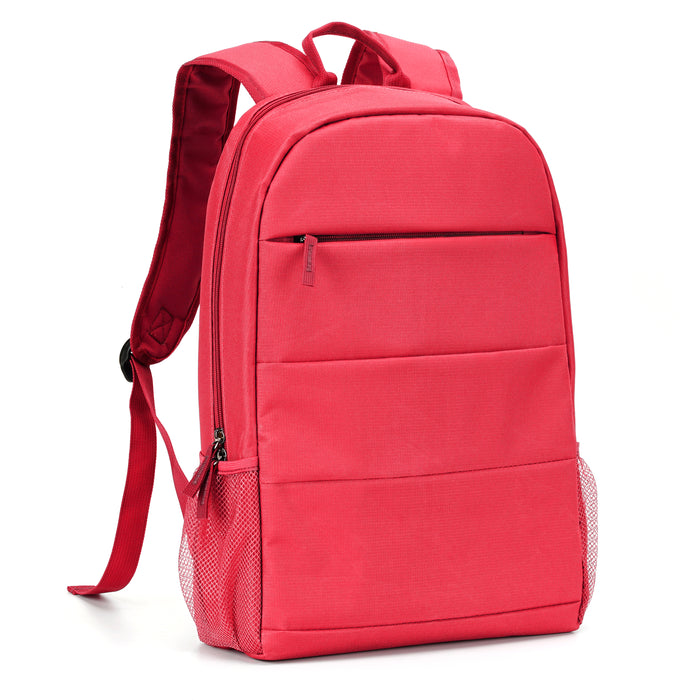 Laptop Backpack - Padded Section Holds Up To 15.6" Laptops - Red - NB-BP-001/RED