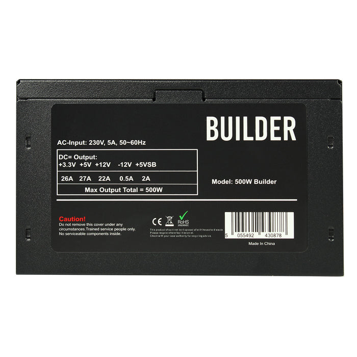 Builder Black Series 500W PSU - 12cm Fan - White Boxed - PSU-500