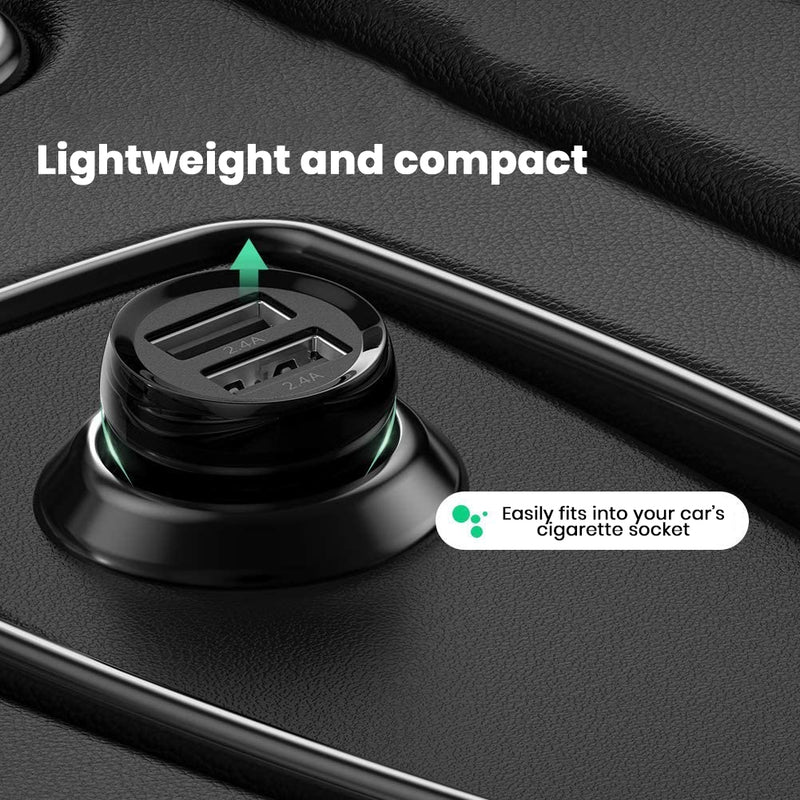 UGREEN Dual Port USB 24W Car Charger - Black - UG-50875