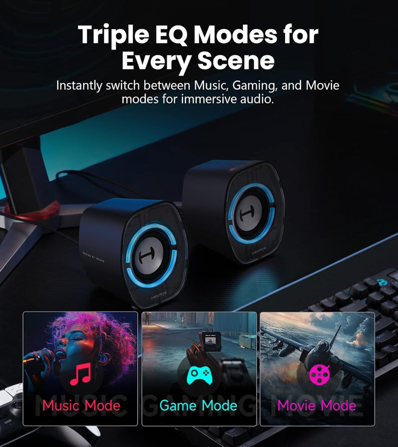 Edifier G1000 II Bluetooth 2.0 Gaming Speakers With RGB Lighting - Black - RFB-G1000II