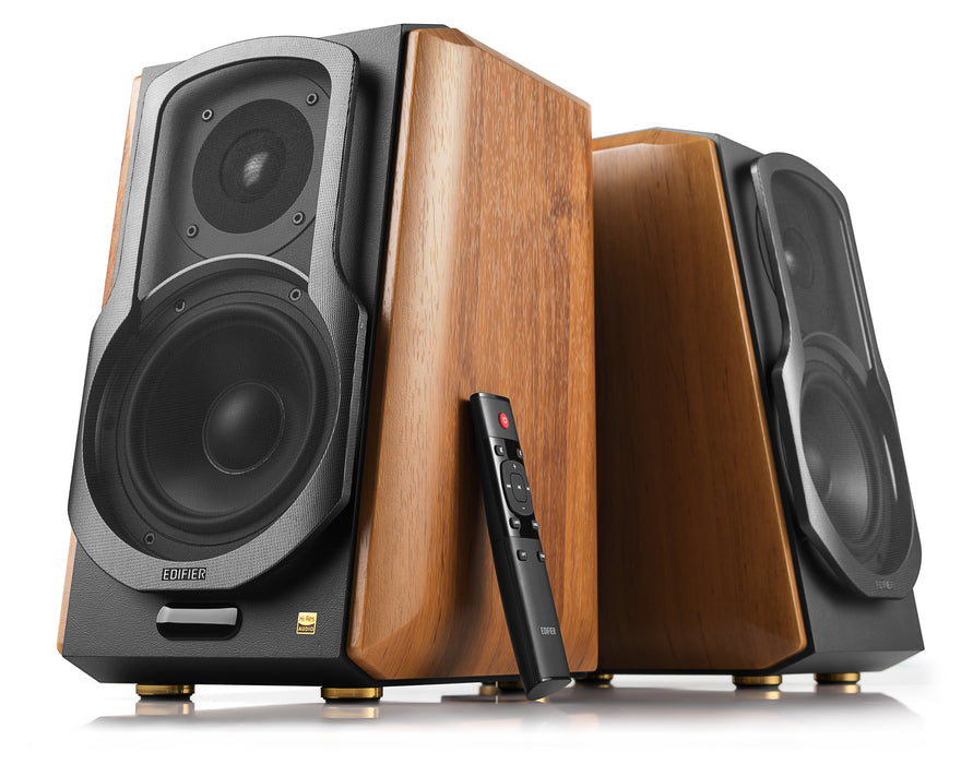 Edifier S1000MKII Hi-Res Audio Active 2.0 Bluetooth Bookshelf Speaker Set - Brown - CM-S1000DB/MK2