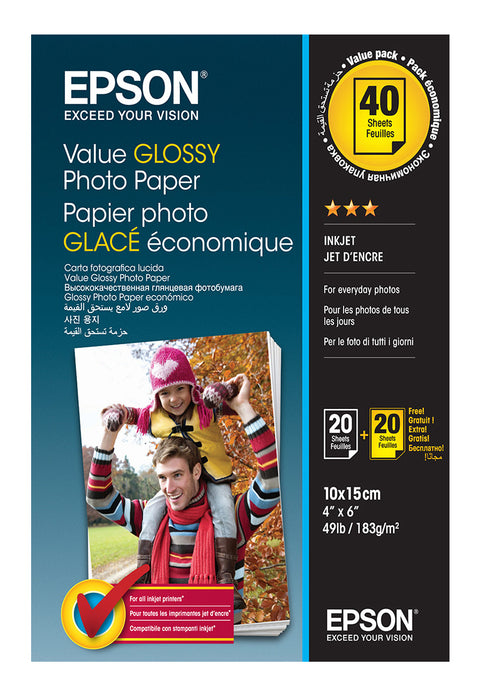 Epson Glossy Inkjet Photo Paper 4 x 6" - 40 Sheets - GLOSS-EPSON/4X6