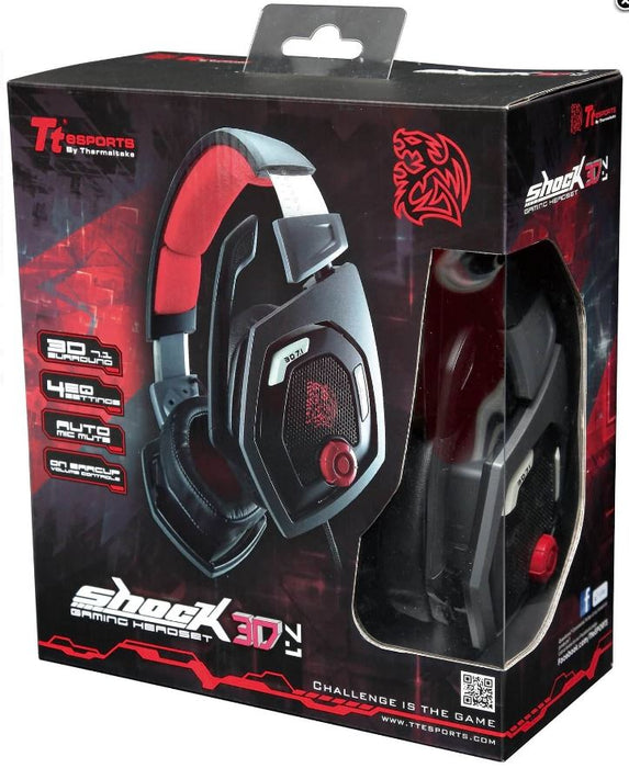 Thermaltake TT eSports Shock 3D 7.1 Gaming Headset - Black/Red - HS-THERM-3D