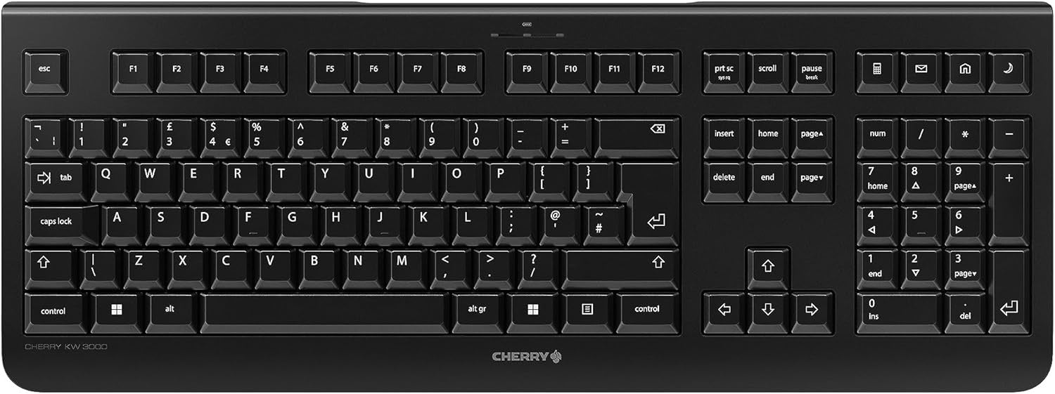 Cherry KW3000 Slim Wireless Keyboard - UK Layout - Black - KB-CHERRY-KW3000