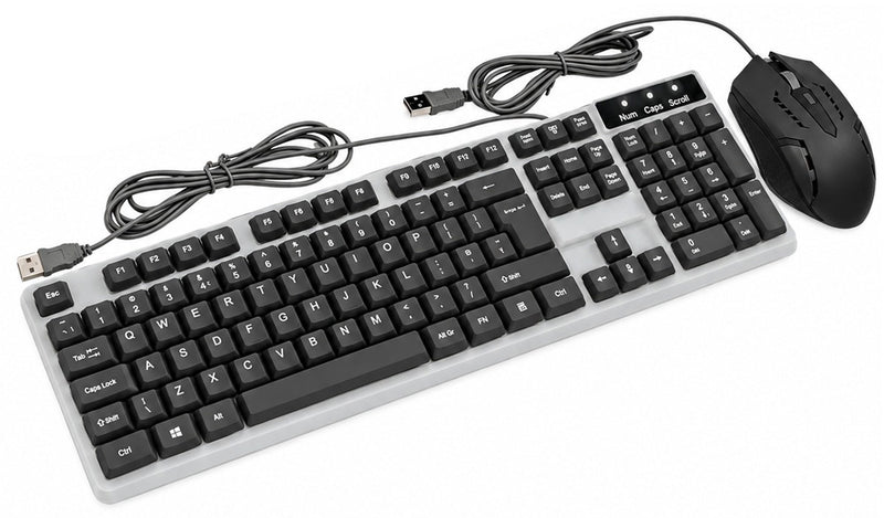 GK100 RGB LED Gaming Keyboard And 4D Mouse Set - Black/White - KB-JED-GK100/BLK