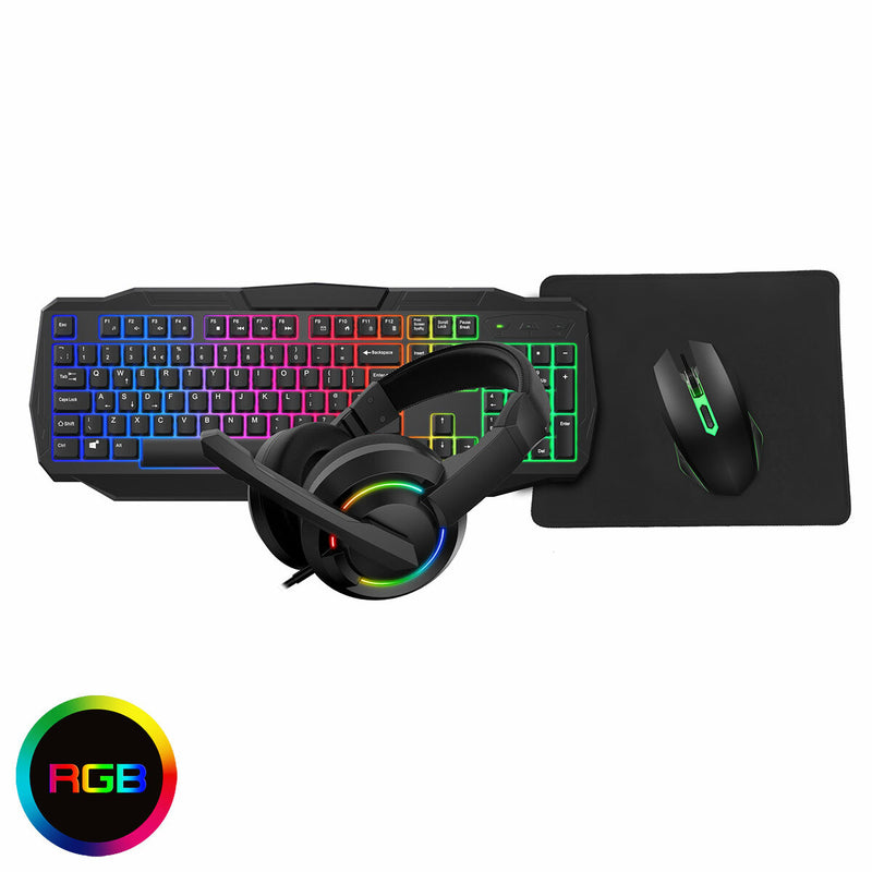 Scorpion 4-in-1 Keyboard / Mouse / Headset / Mouse Pad Combo Kit - Black - KB-SCORP/BLK