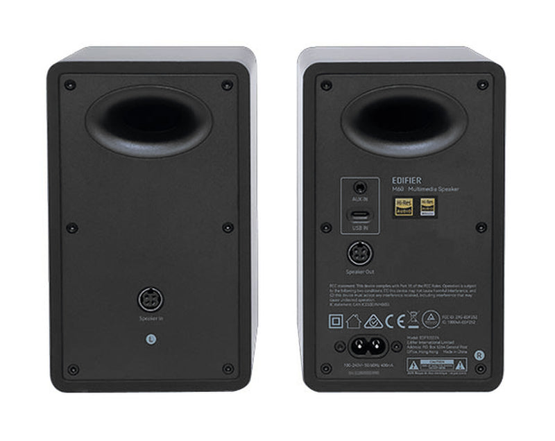 Edifier M60 2.0 Compact Desktop Hi-Res Bluetooth Speaker System - With Stands - Black - CM-M60/BLK