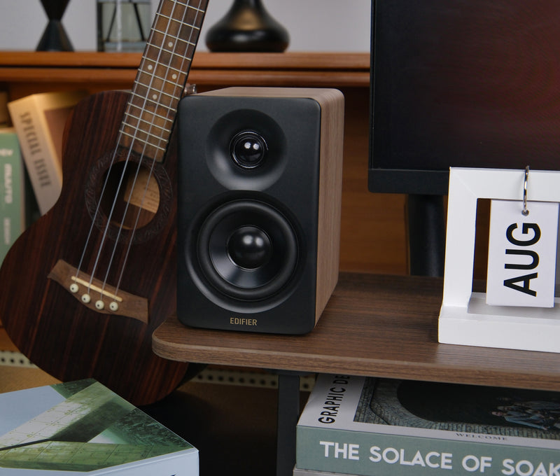 Edifier M60 2.0 Compact Desktop Hi-Res Bluetooth Speaker System - With Stands - Brown - CM-M60/BRN