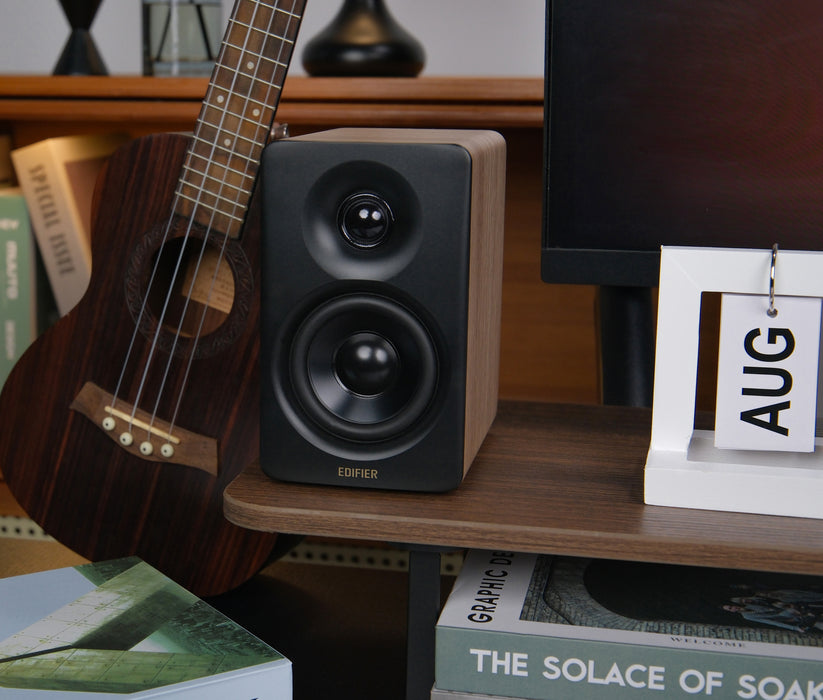 Edifier M60 2.0 Compact Desktop Hi-Res Bluetooth Speaker System - With Stands - Brown - CM-M60/BRN