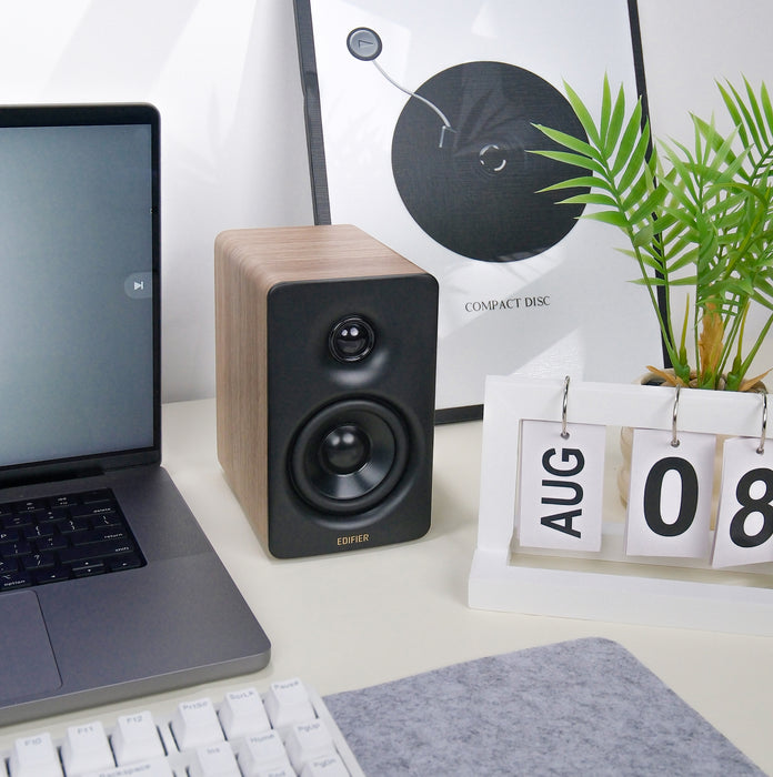 Edifier M60 2.0 Compact Desktop Hi-Res Bluetooth Speaker System - With Stands - Brown - CM-M60/BRN