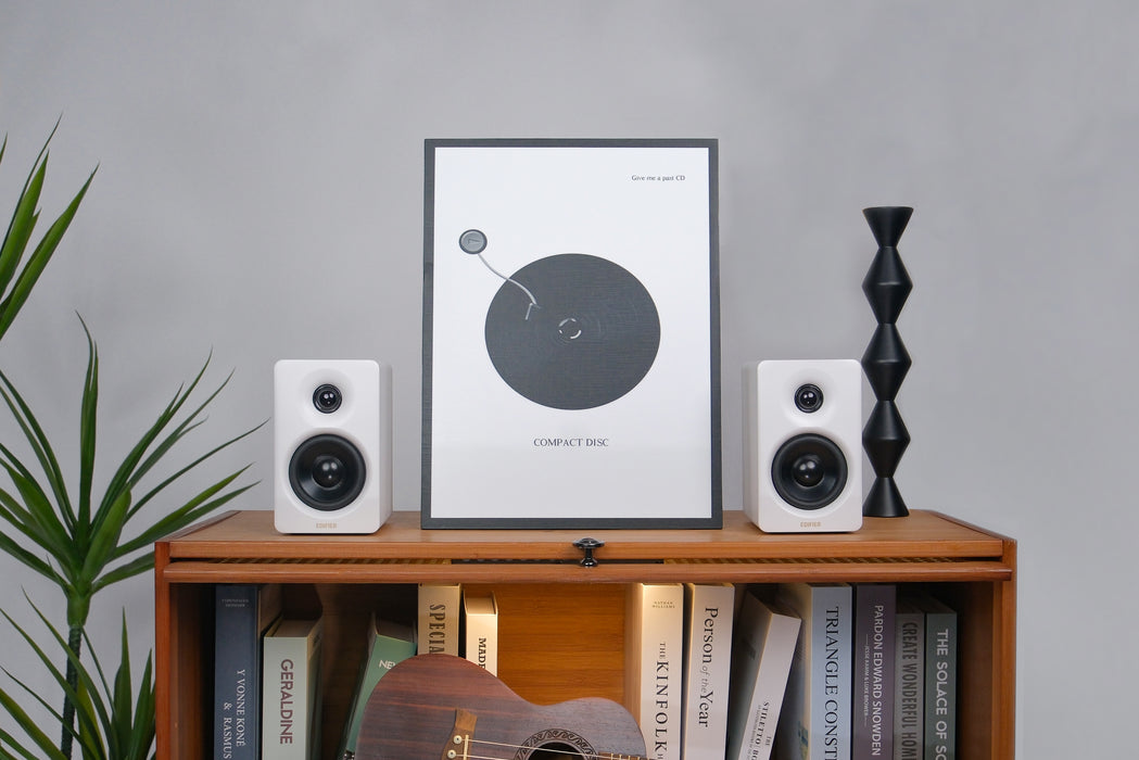 Edifier M60 2.0 Compact Desktop Hi-Res Bluetooth Speaker System - With Stands - White - CM-M60/WHT