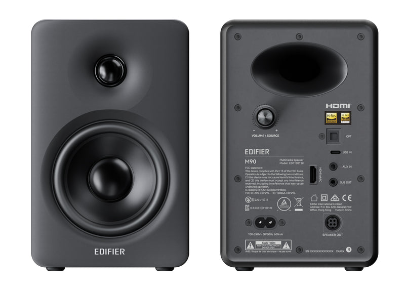 Edifier M90 2.0 Compact Hi-Res Bluetooth Speaker System - With HDMI eARC - Black - CM-M90/BLK