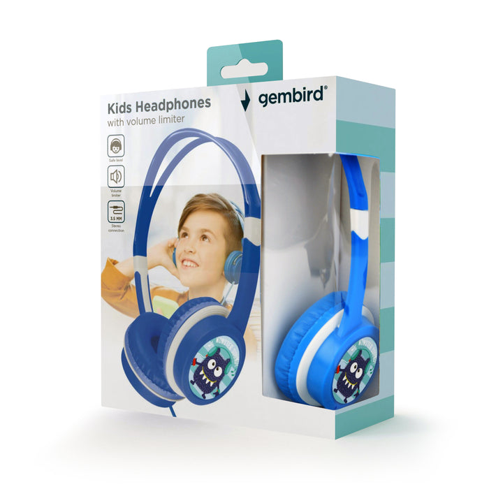 Gembird Kids Headphones With Volume Limiter - Blue - HS-JR/BLU