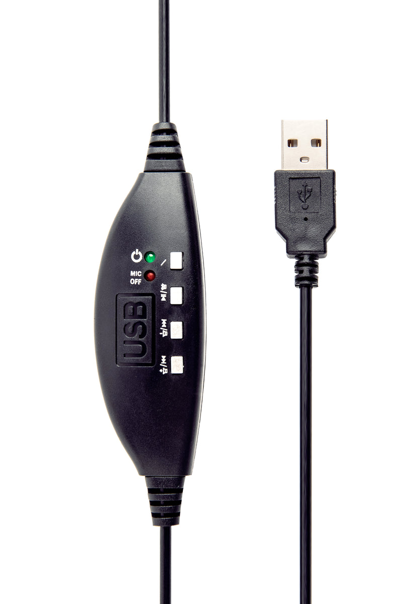 Gembird Stereo Sound PC Desktop USB Headset With Mic & Volume Control - HS-W-001