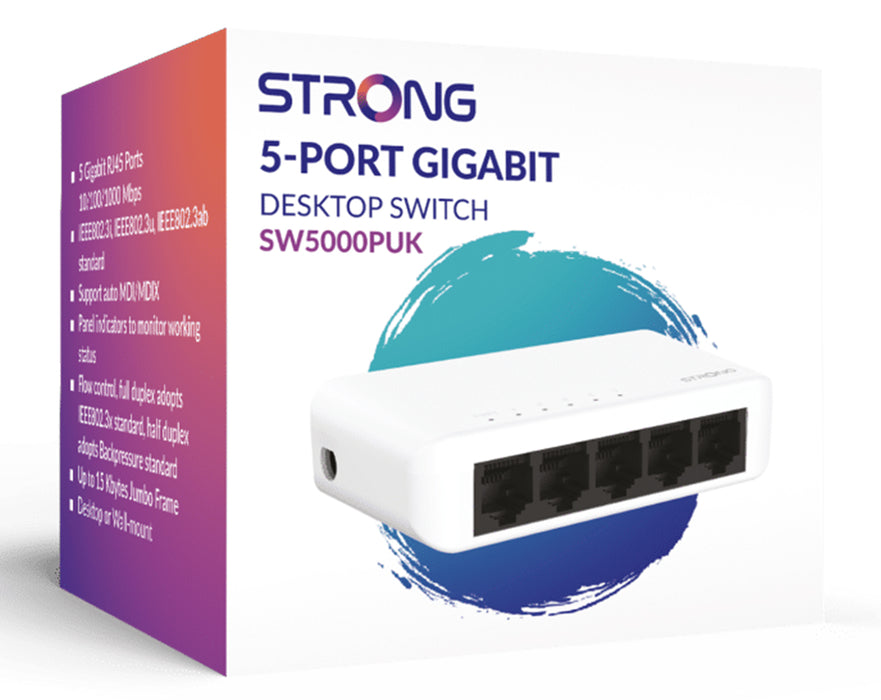5 Port 10/100/1000 Mbps Gigabit Switch - NET-5PORT-SWITCH