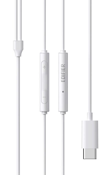 Edifier P180 USB-C Semi-In-Ear Hi-Res Earphones With Microphone - White - EAR-P180TC/WHT