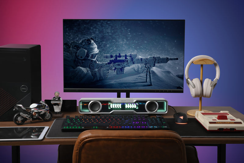 Edifier QS30 USB / Bluetooth RGB Gaming Soundbar - White - CM-QS30/WHT