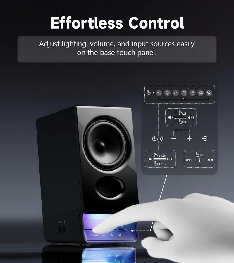 Edifier R20BT USB-C Powered 2.0 Bluetooth Multimedia Speaker Set - Black - CM-R20BT/BLK