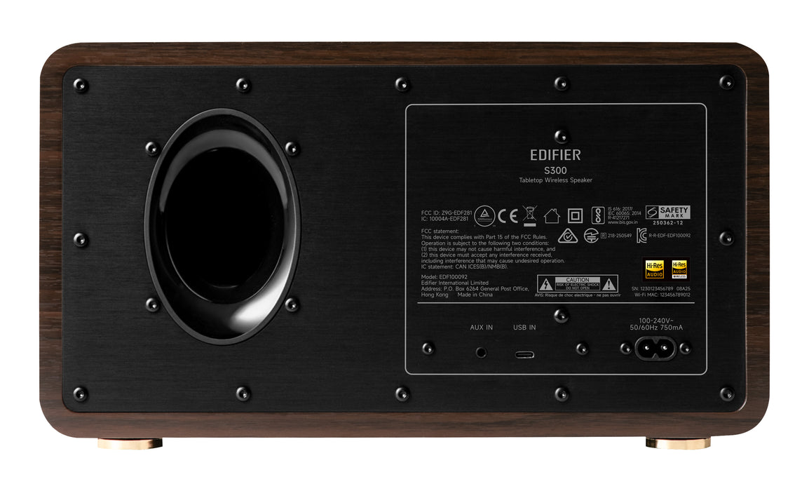 Edifier S300 Tabletop Bluetooth Hi-Res Airplay 2 Speaker - Black Walnut - CM-S300/BLKW