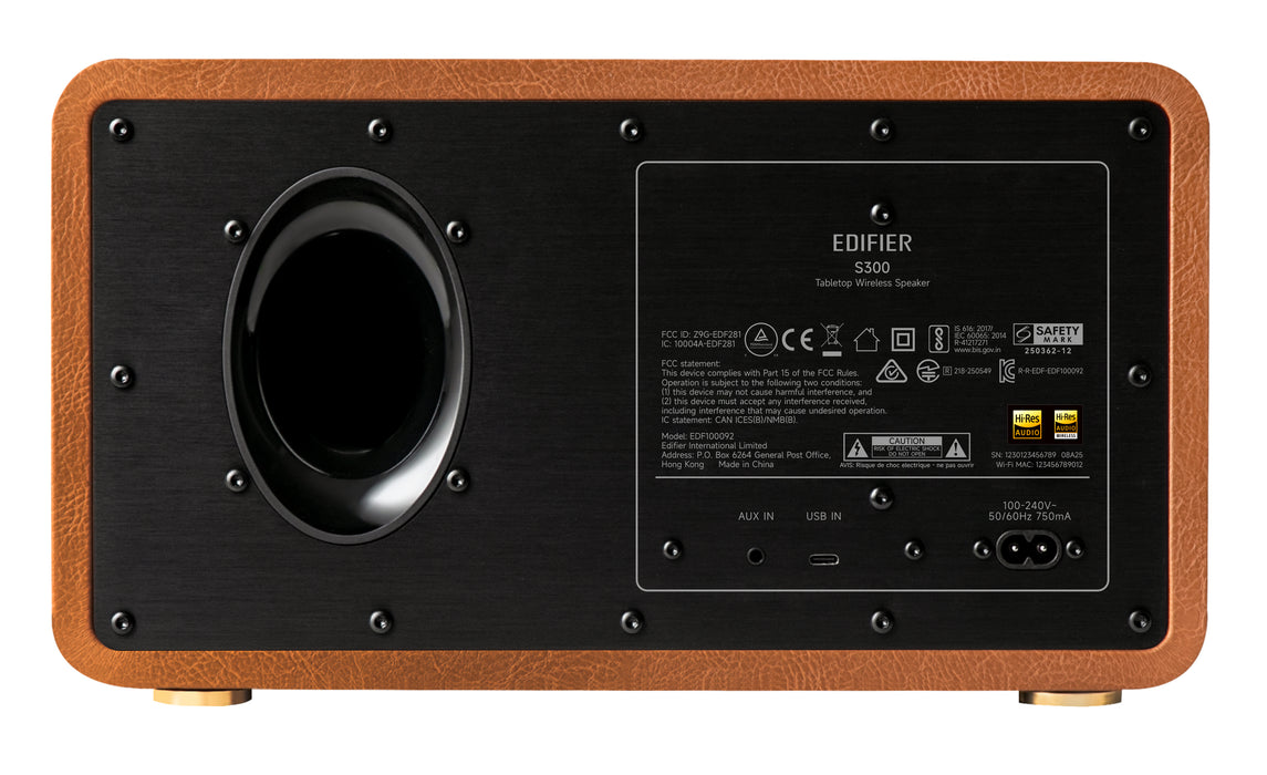 Edifier S300 Tabletop Bluetooth Hi-Res Airplay 2 Speaker - Brown - CM-S300/BRN