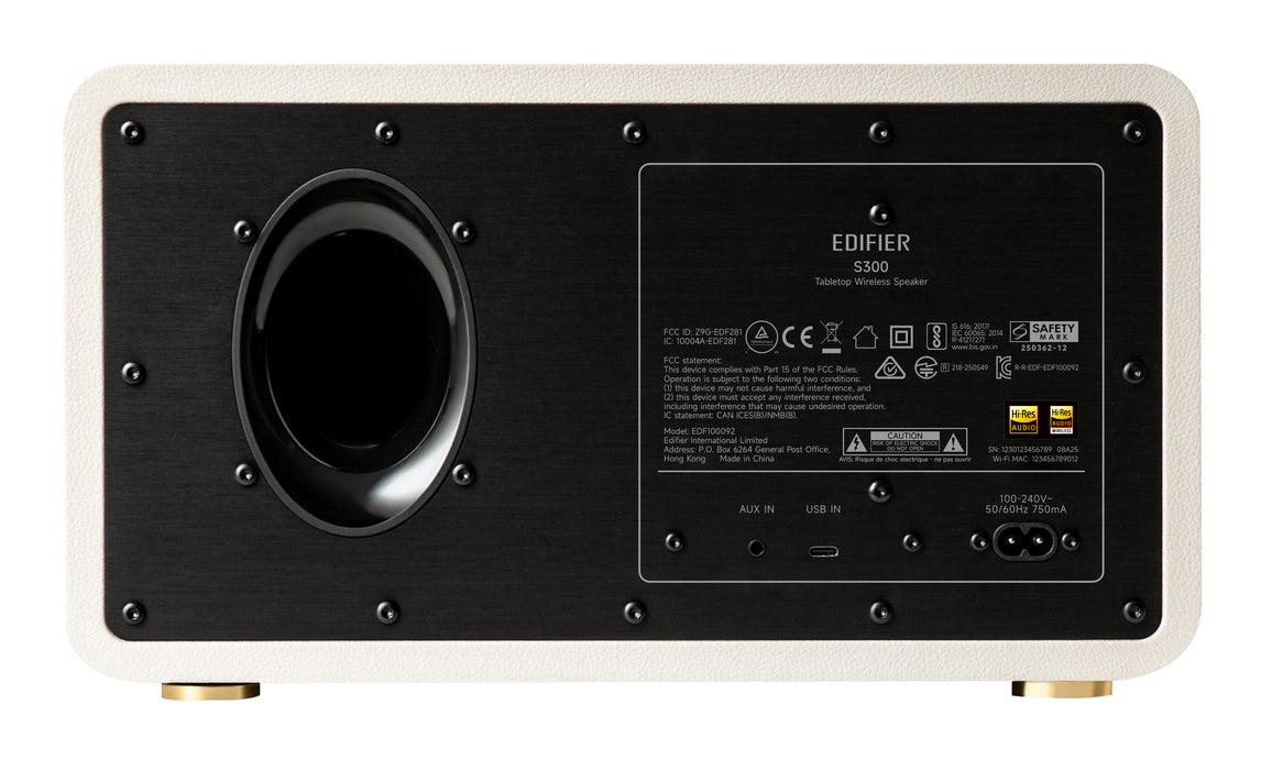 Edifier S300 Tabletop Bluetooth Hi-Res Airplay 2 Speaker - Ivory - CM-S300/IVORY