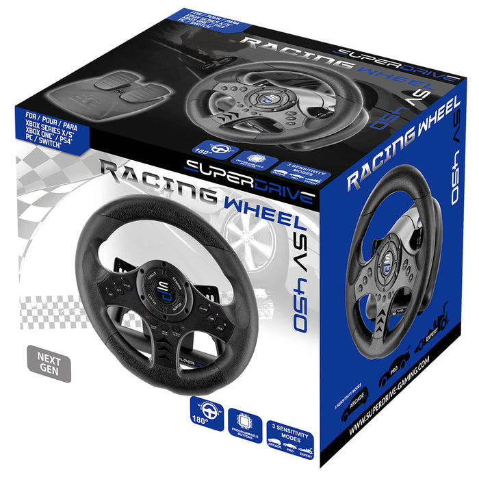 GRADE B - Subsonic SV450 Next Gen Gaming Steering Wheel With Pedals For Xbox Series X/S, Xbox One, PS4 & PC - SUB-5426-GRADEB