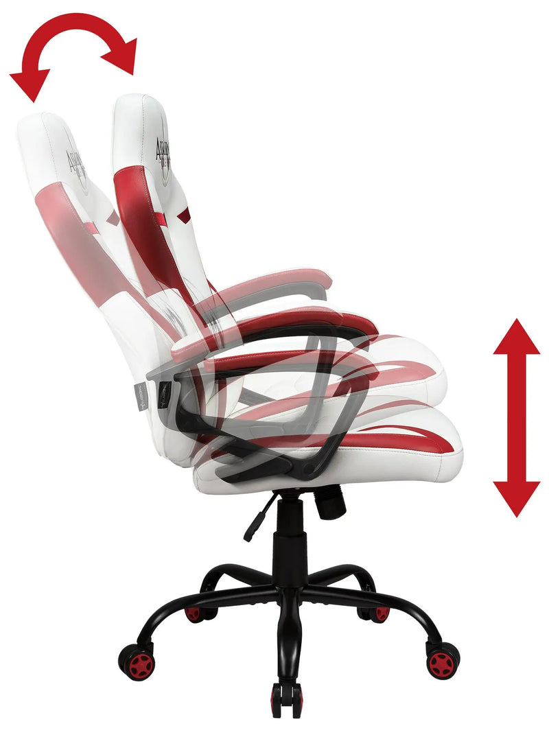 Subsonic Officially Licensed Assassin Creed Junior E-Sports Gaming Chair - White/Red - SUB-5573/AC