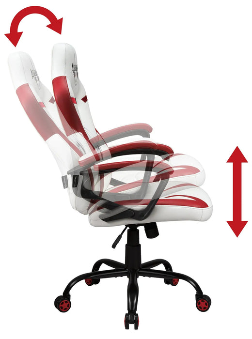 Subsonic Officially Licensed Assassin Creed Junior E-Sports Gaming Chair - White/Red - SUB-5573/AC