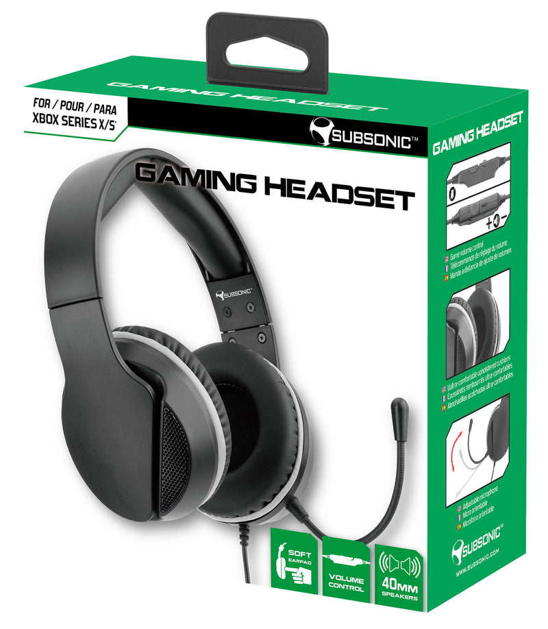 Subsonic Wired Gaming Headset With Microphone For Xbox Series X/S, PC, PS5 & PS4 - Black - SUB-5604