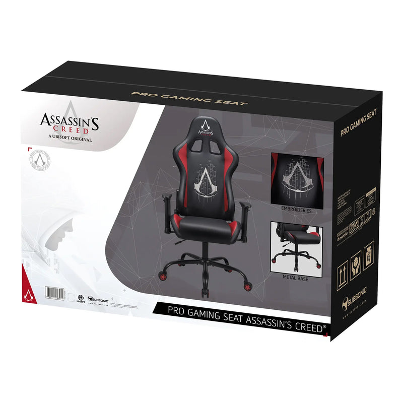 Subsonic Officially Licensed Assassin's Creed Adult E-Sports Gaming Chair - Black/Red - SUB-5609/AC