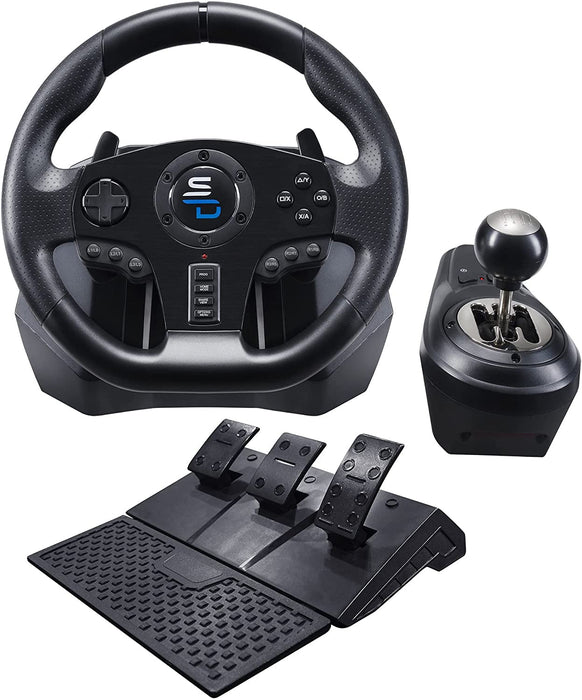 GRADE B - Subsonic GS 850X Universal Gaming Steering Wheel With Vibration, Pedals And Manual Gear Shift For Xbox Series X/S, Xbox One & PS4 - SUB-5627-GRADEB