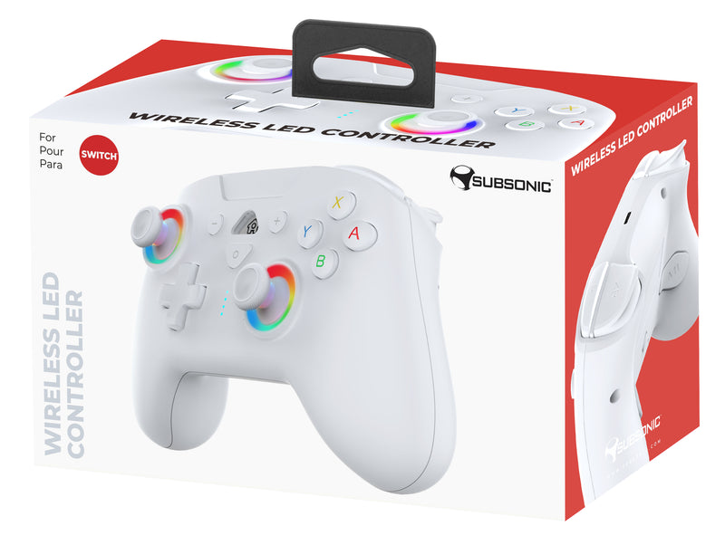 Subsonic Bluetooth Wireless LED Controller For Nintendo Switch OLED / Lite - White - SUB-5633/WHT