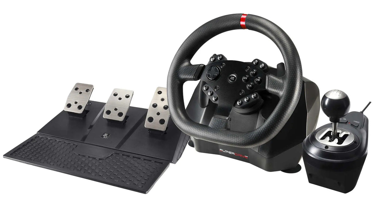 Subsonic GS 950X Universal Gaming Steering Wheel with Vibration, Pedals & Gears - SUB-5659