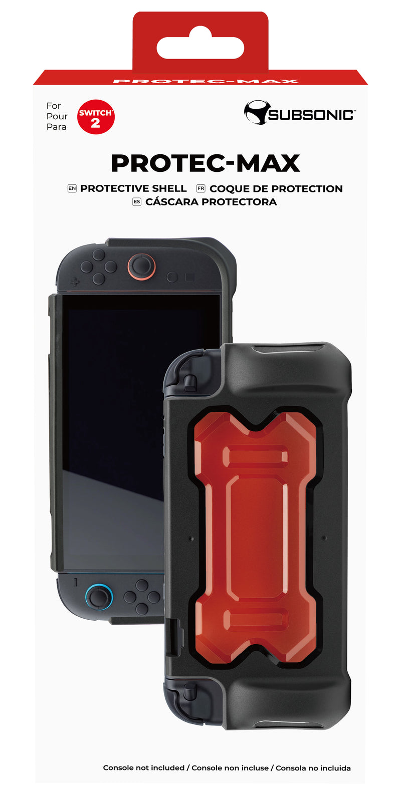 Subsonic Protec-Max Protective Shell For Nintendo Switch 2 - Black/Red - SUB-5715