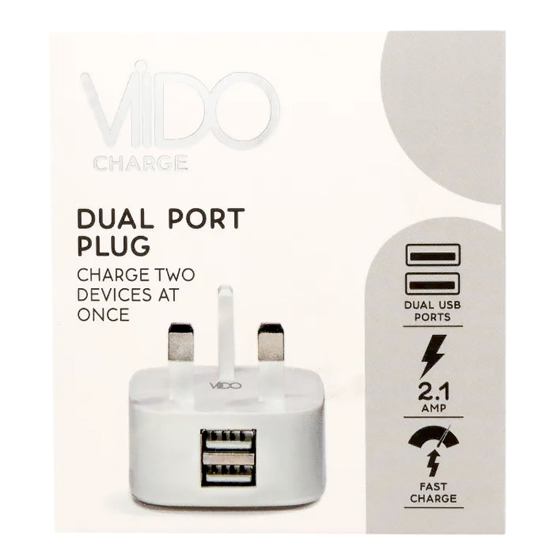 VIDO Charge Fast Charge Dual Port USB Plug - USB-3PIN/2A