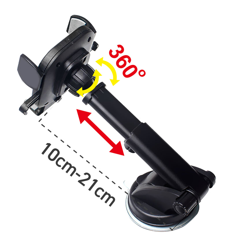 Vakoss Mobile Phone Car Holder With Suction Mount - Black - VAK-3482K