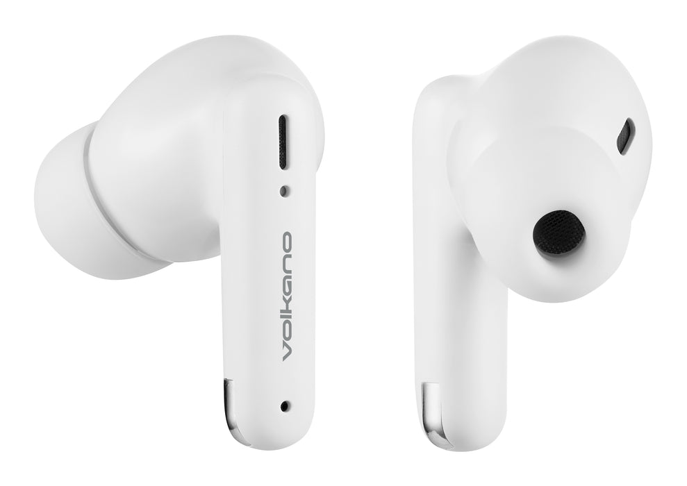 Volkano Jupiter True Wireless TWS Bluetooth Earphones - White - VOLK-1158/WHT