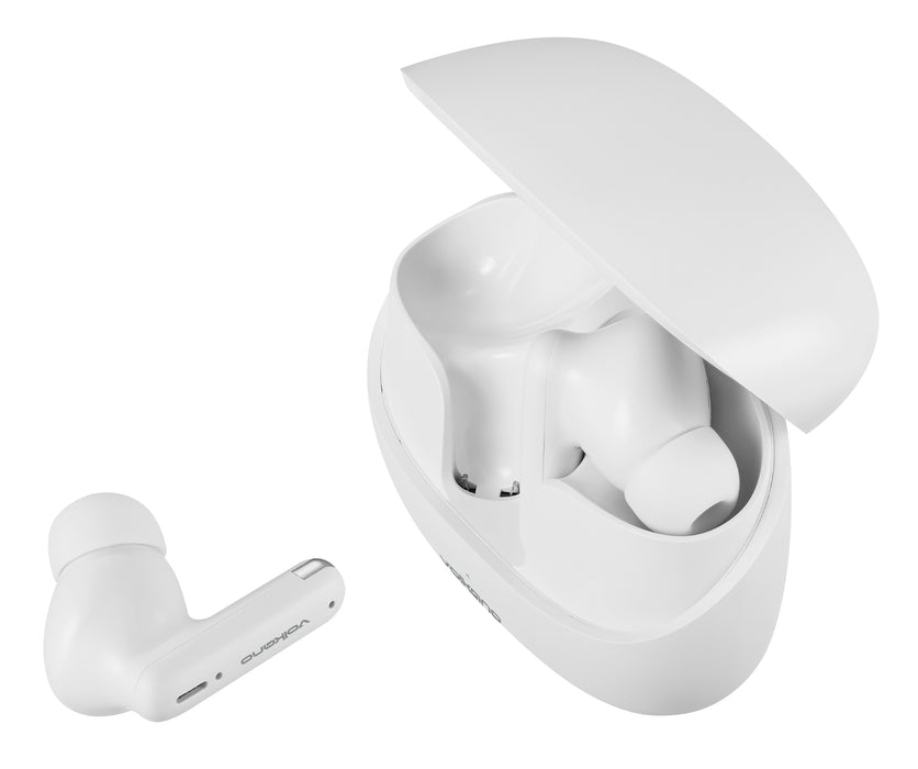 Volkano Jupiter True Wireless TWS Bluetooth Earphones - White - VOLK-1158/WHT