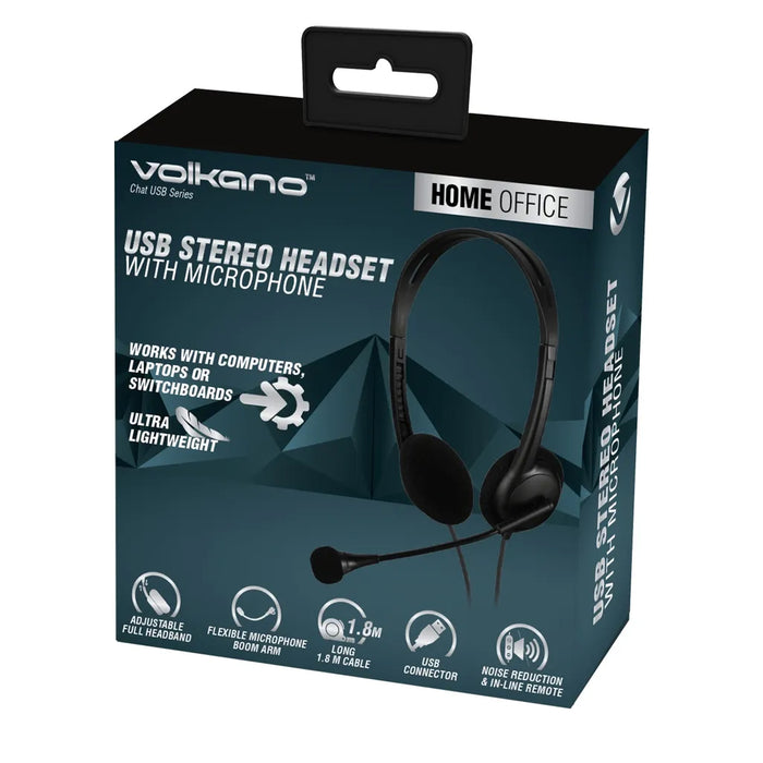 Volkano Chat USB Series Stereo Headset With Microphone - VOLK-20152