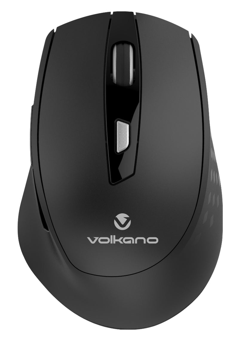 Volkano Chrome Series Wireless Ergonomic Mouse - Black - VOLK-20234/BK
