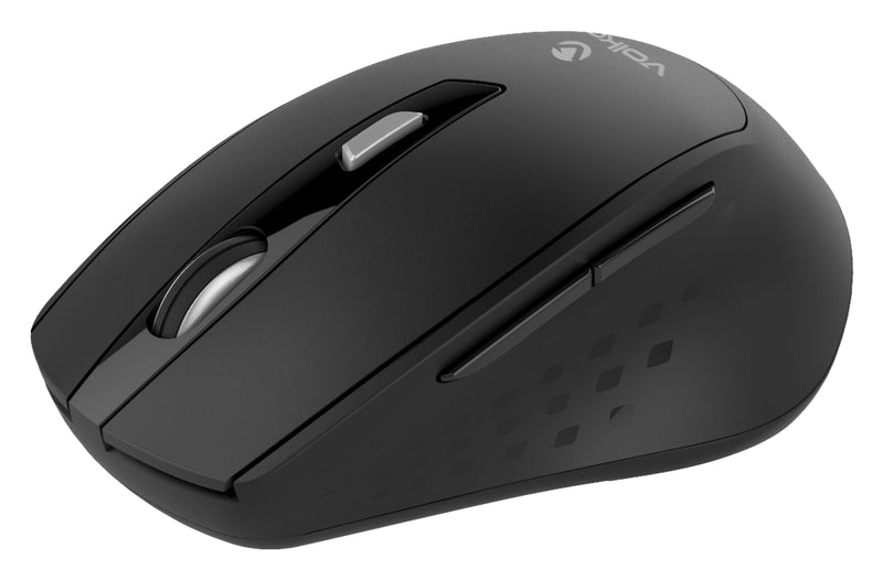 Volkano Chrome Series Wireless Ergonomic Mouse - Black - VOLK-20234/BK
