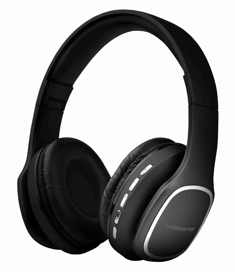 Volkano Phonic Bluetooth Headphones - Built In FM Radio & Micro SD Card Reader - Black - VOLK-VK2002/BLK