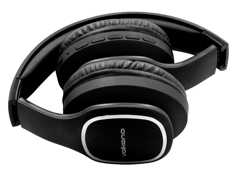 Volkano Phonic Bluetooth Headphones - Built In FM Radio & Micro SD Card Reader - Black - VOLK-VK2002/BLK