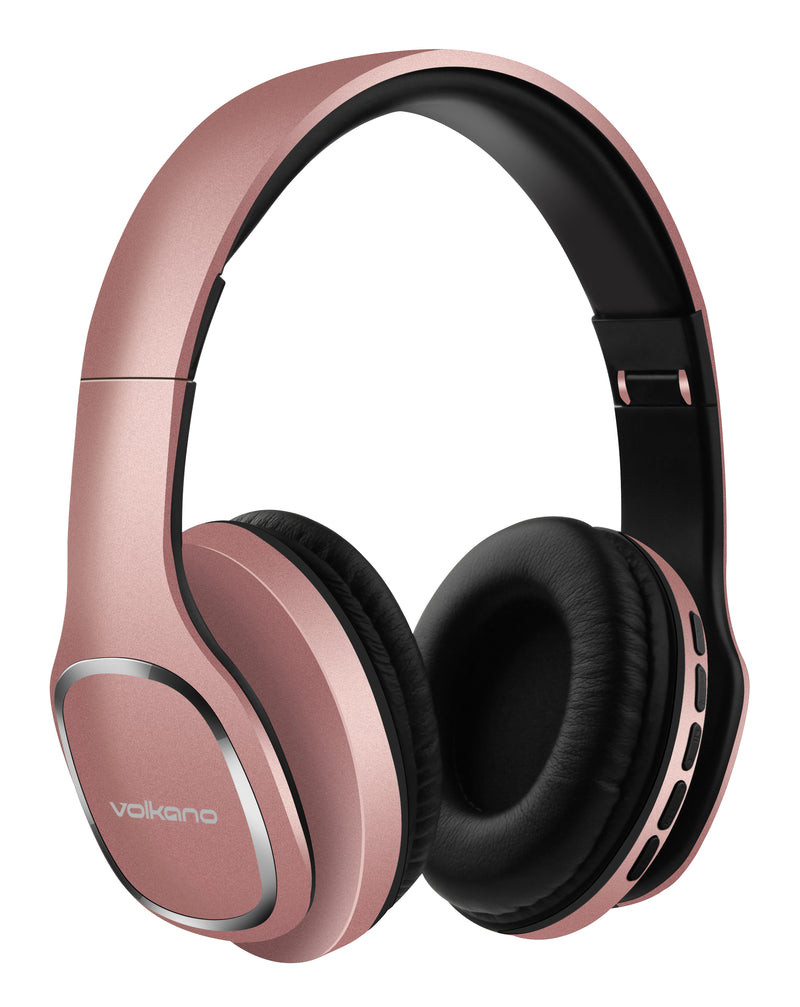 Volkano Phonic Bluetooth Headphones - Built In FM Radio & Micro SD Card Reader - Rose - VOLK-VK2002/ROSE