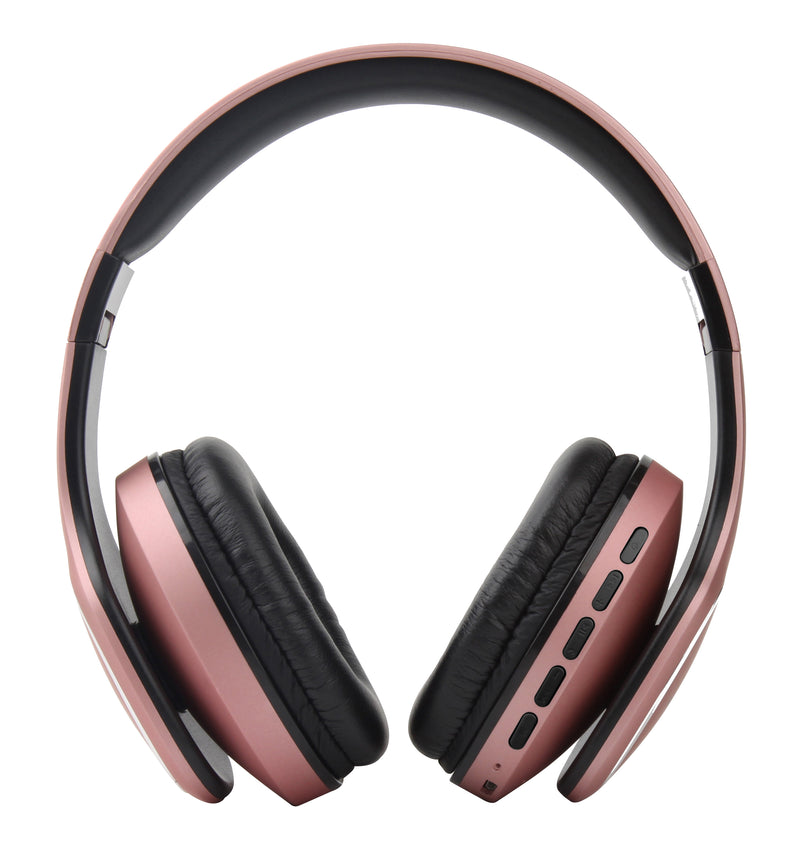 Volkano Phonic Bluetooth Headphones - Built In FM Radio & Micro SD Card Reader - Rose - VOLK-VK2002/ROSE