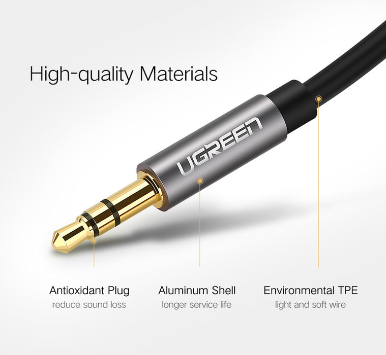 UGREEN 3.5mm Male Jack to 3.5mm Male Jack Audio Cable - Black/Grey - 5M - UG-10737